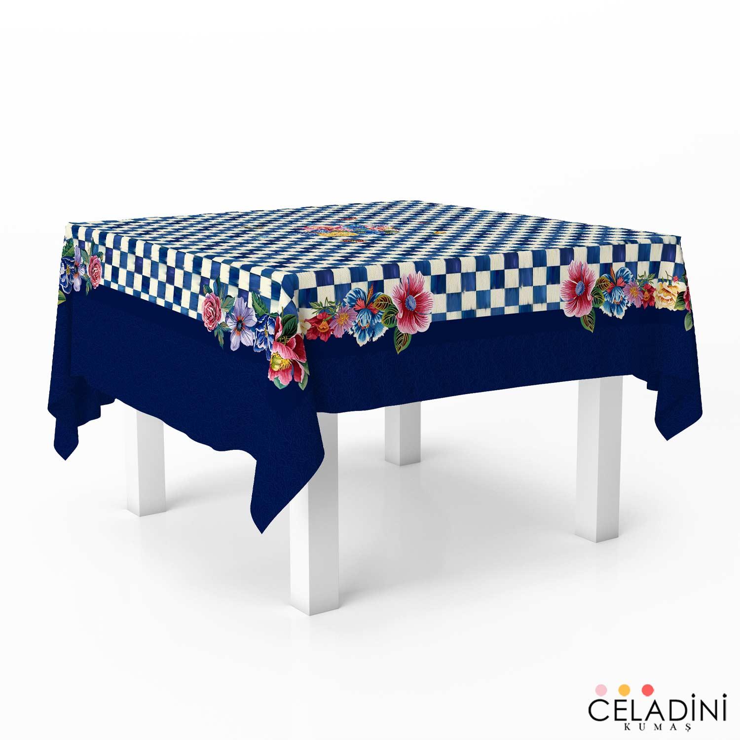140x140cm Safir Dama Serisi Masa Örtüsü Kumaşı (Model-1)