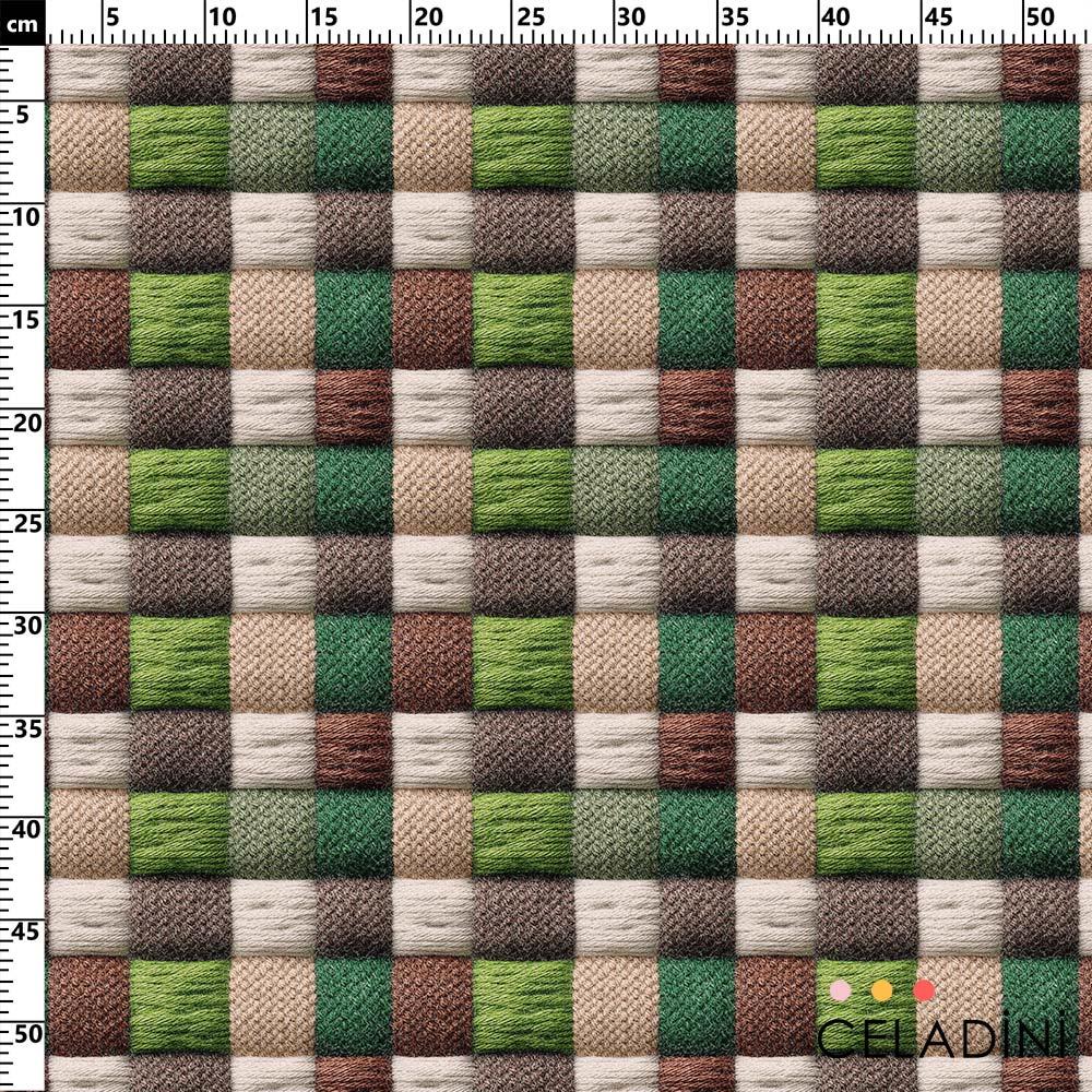 3D Efektli Ekose Kumaş Kod 3716