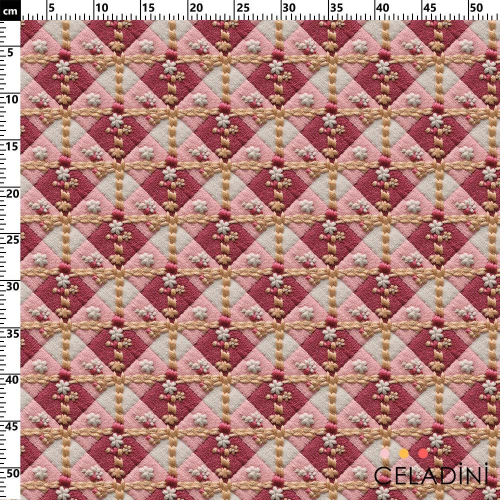 3D Efektli Ekose Kumaş Kod 3718