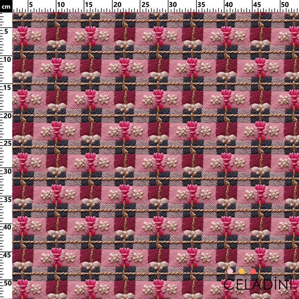 3D Efektli Ekose Kumaş Kod 3721