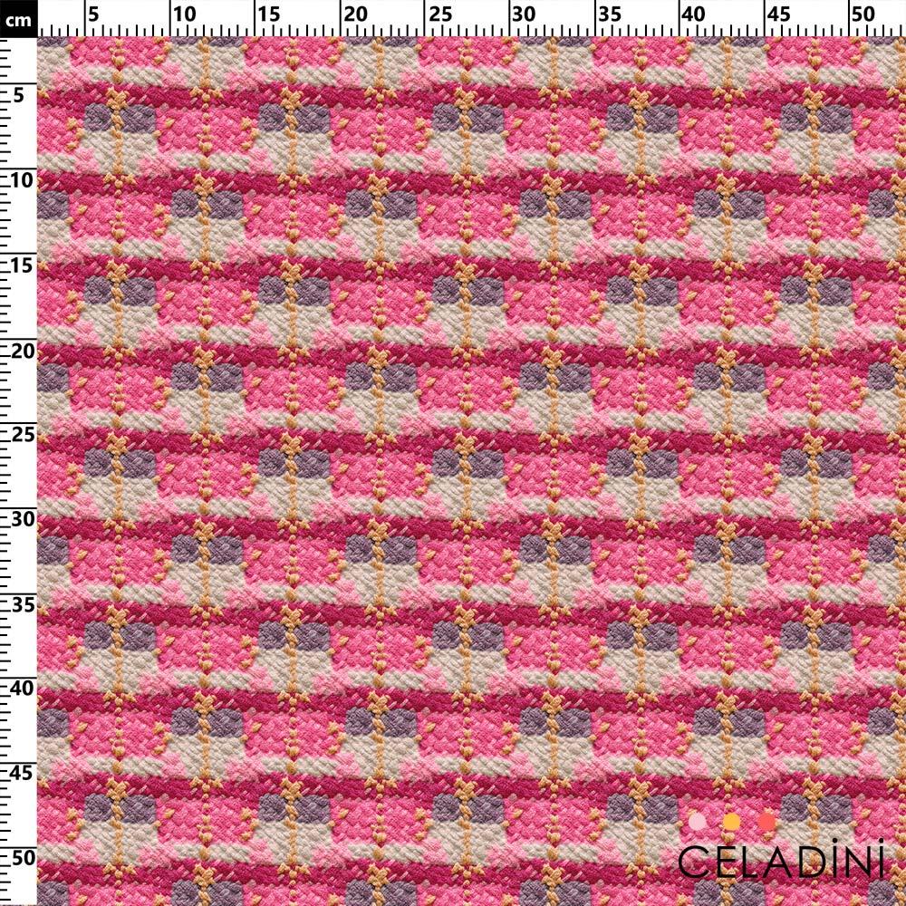 3D Efektli Ekose Kumaş Kod 3724