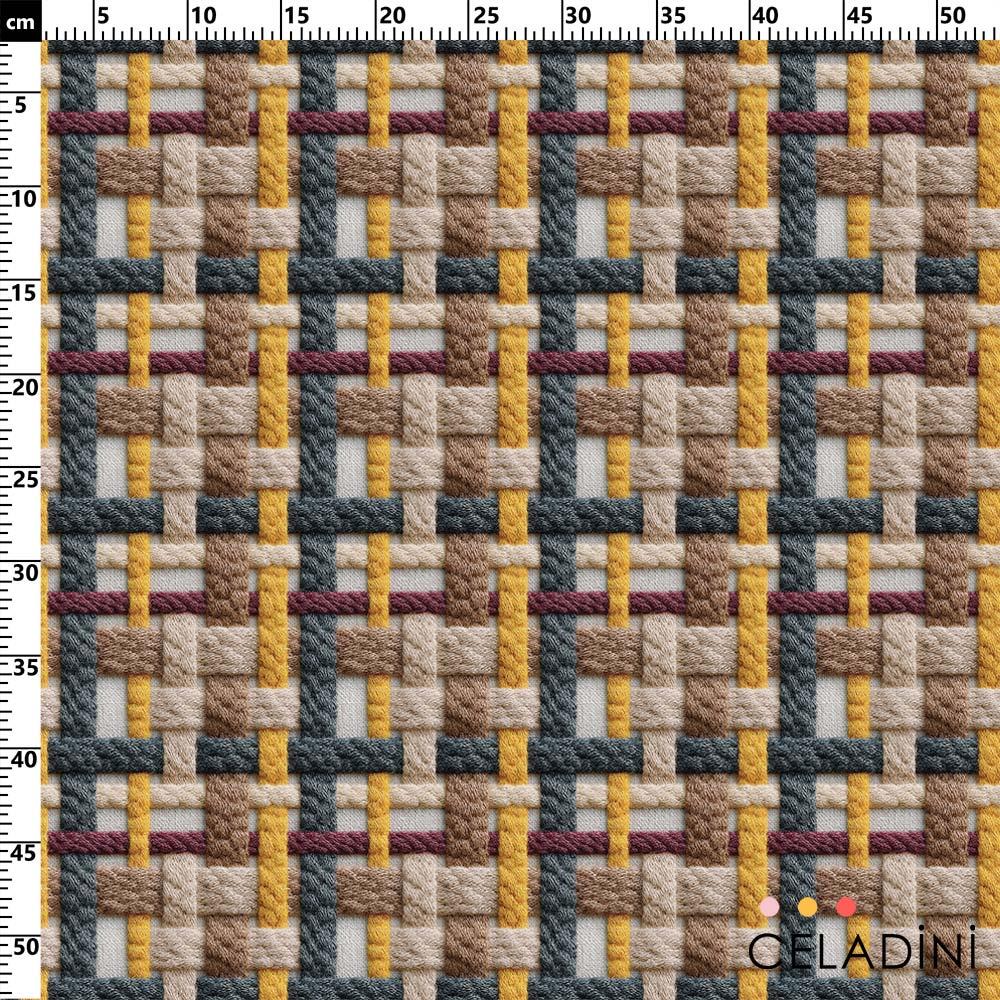 3D Efektli Ekose Kumaş Kod 3730