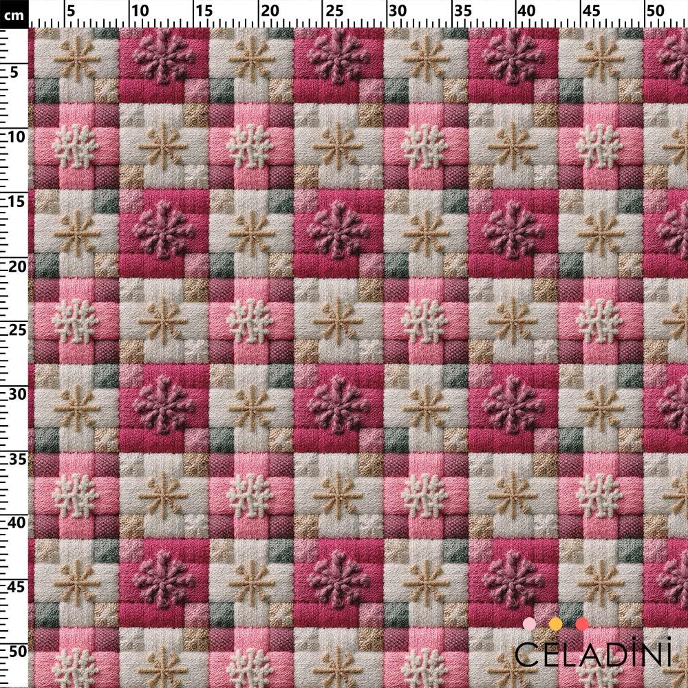 3D Efektli Ekose Kumaş Kod 3731