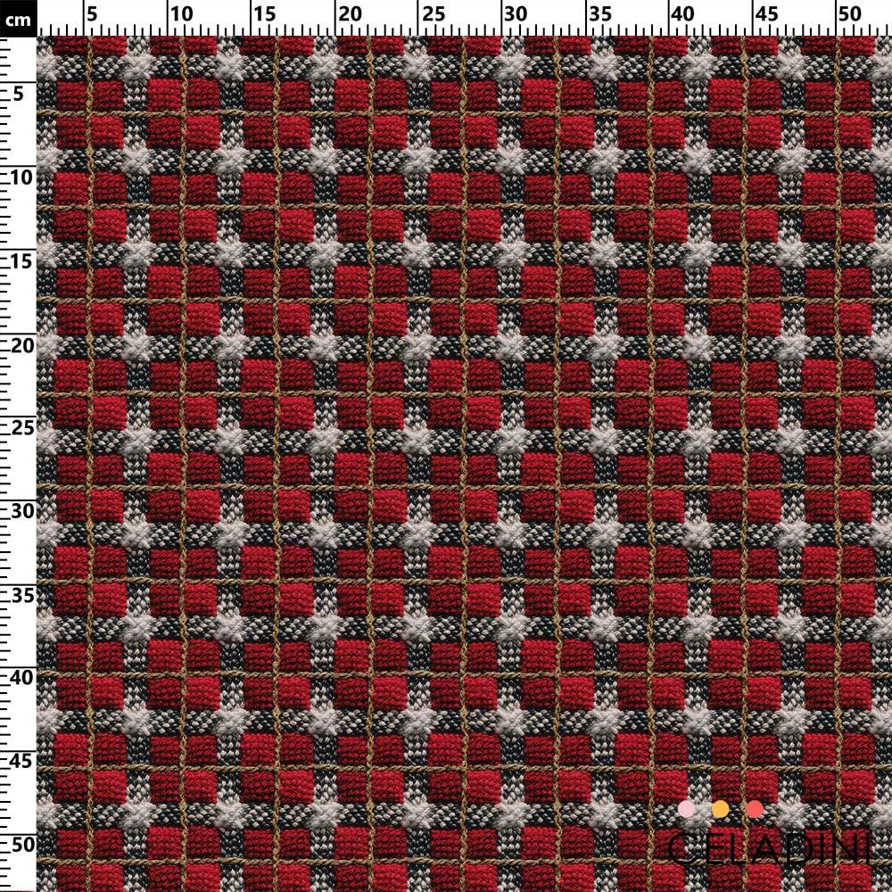 3D Efektli Ekose Kumaş Kod 3742