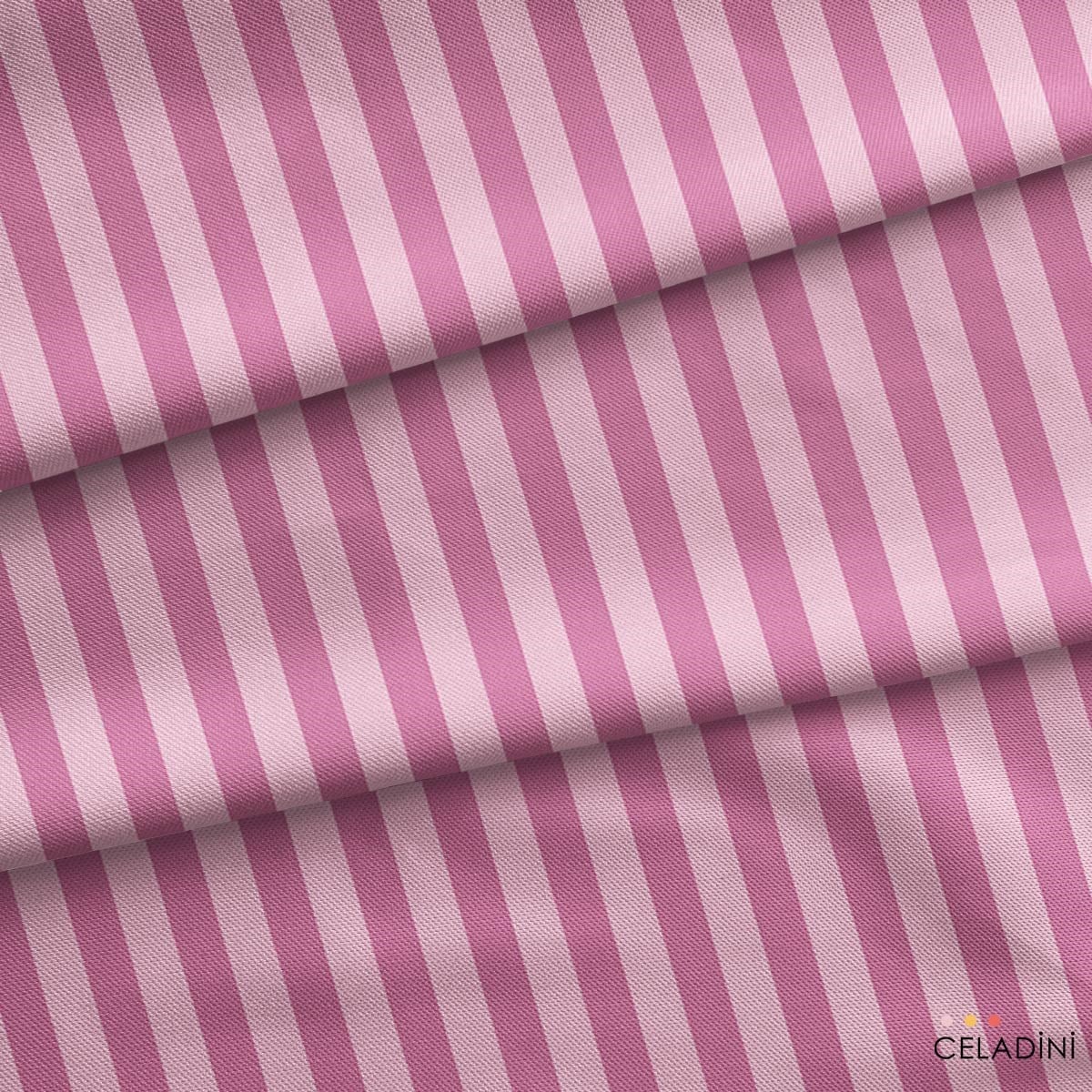 Açık Pembe / Gül Kurusu 2x2 cm Çizgili Kumaş
