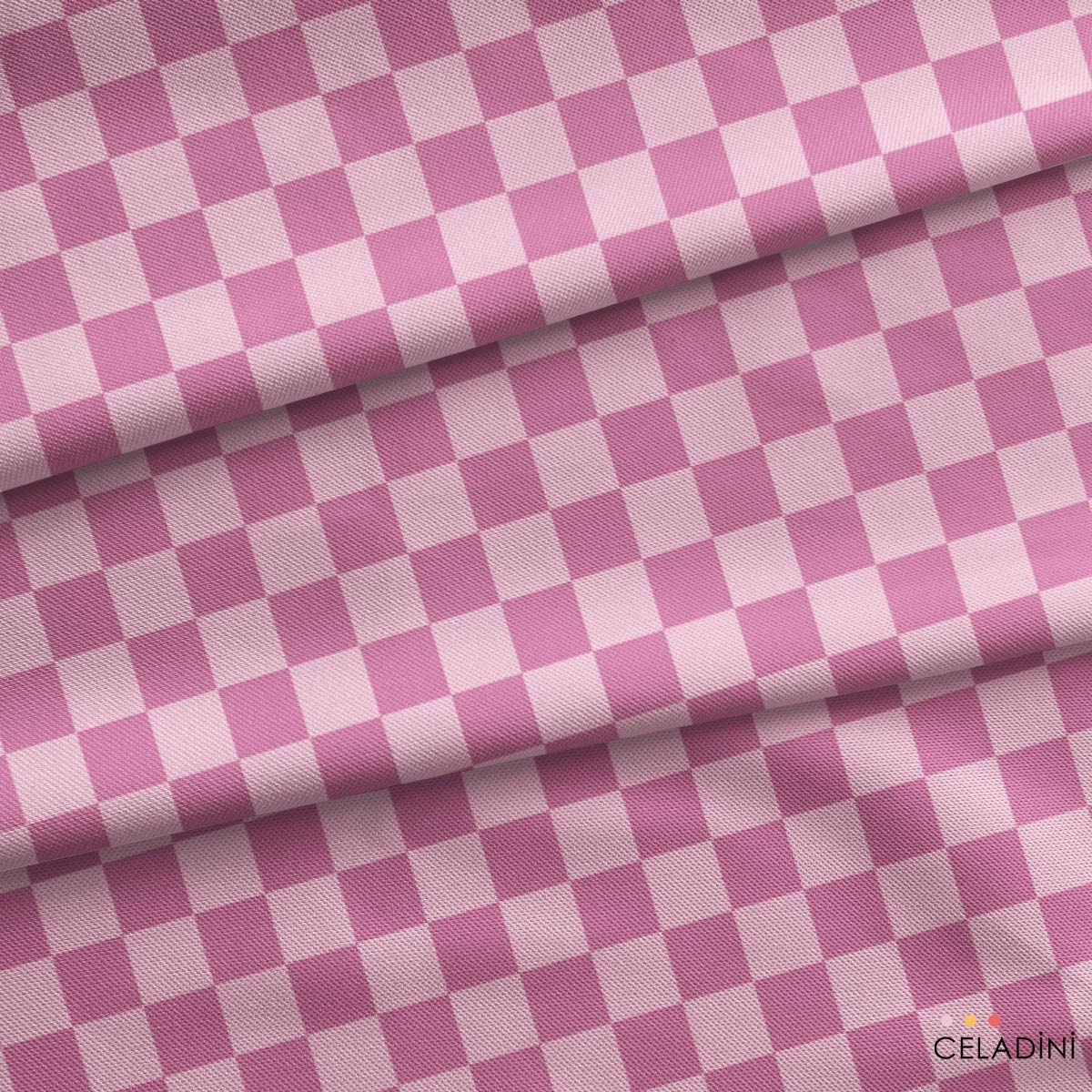 Açık Pembe / Gül Kurusu Damalı Kumaş