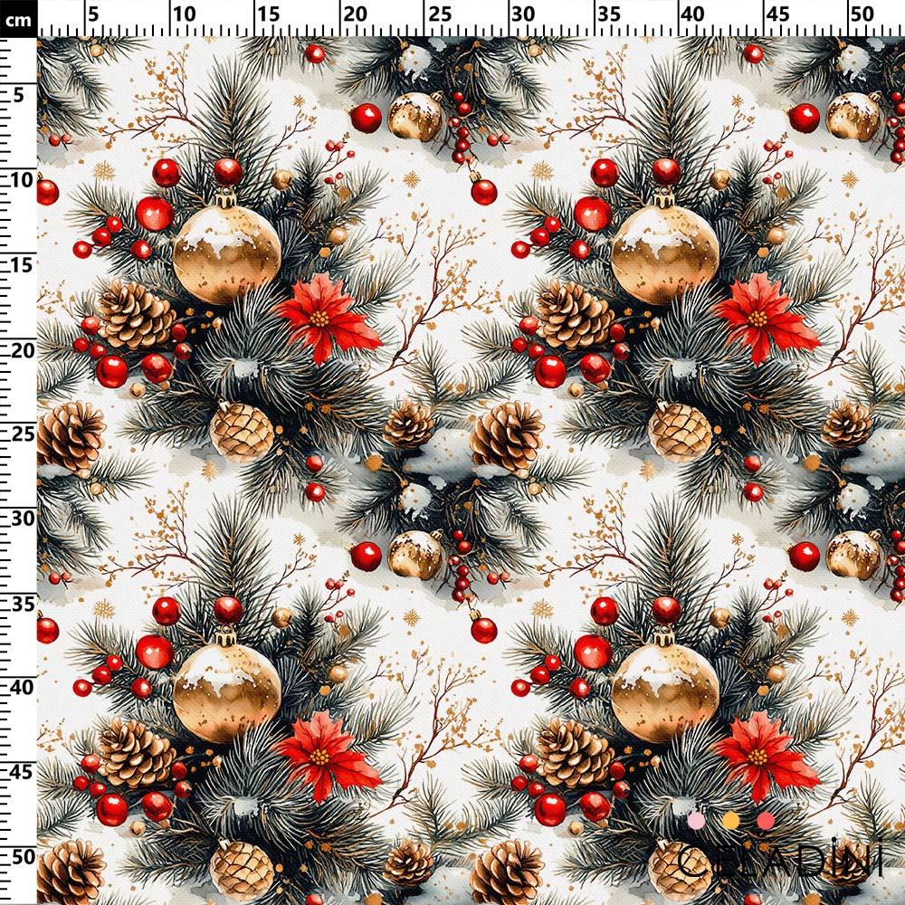 Altın Top Yılbaşı Desenli Kumaş