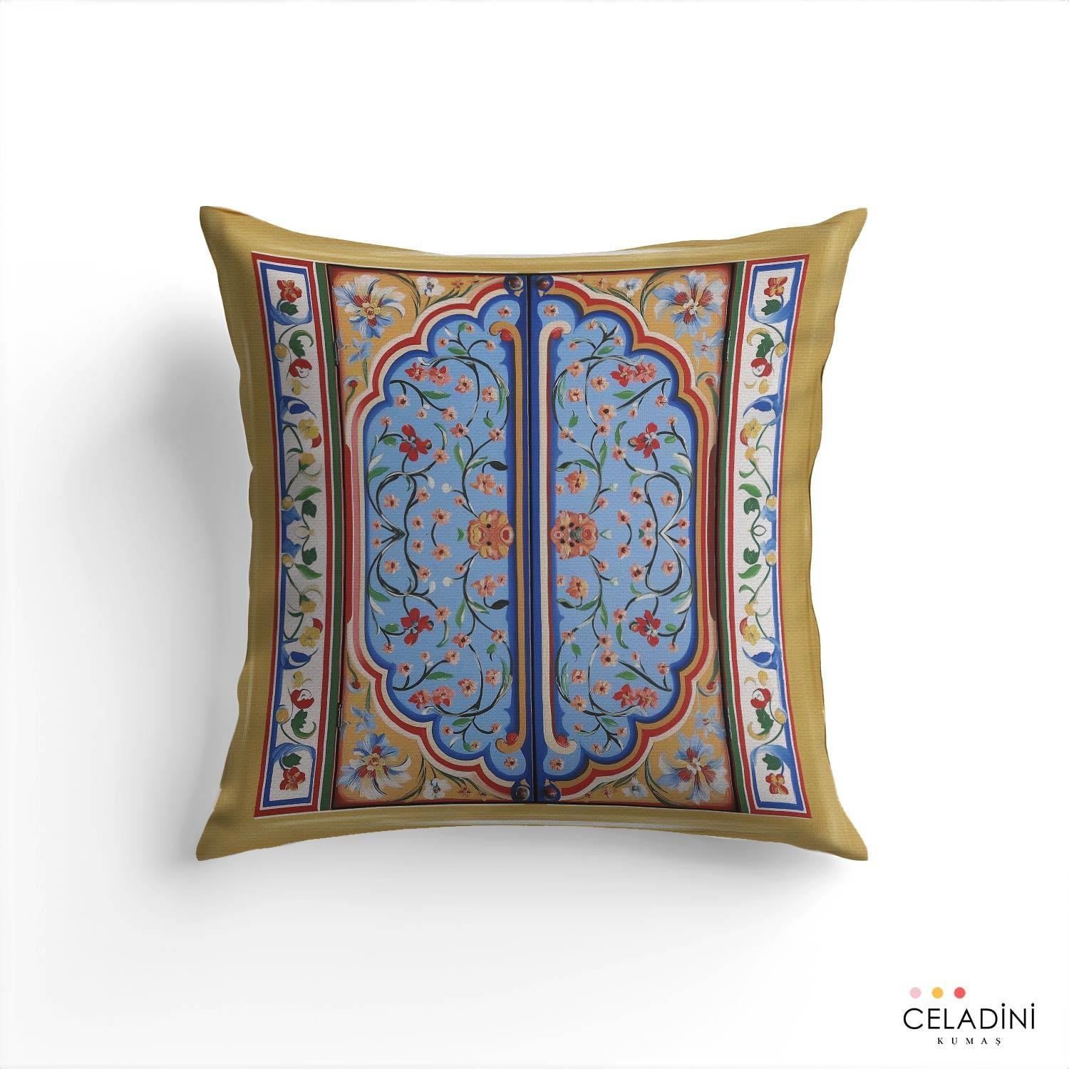 Antik Kapı Desenli Kırlent Kumaşı Model-7