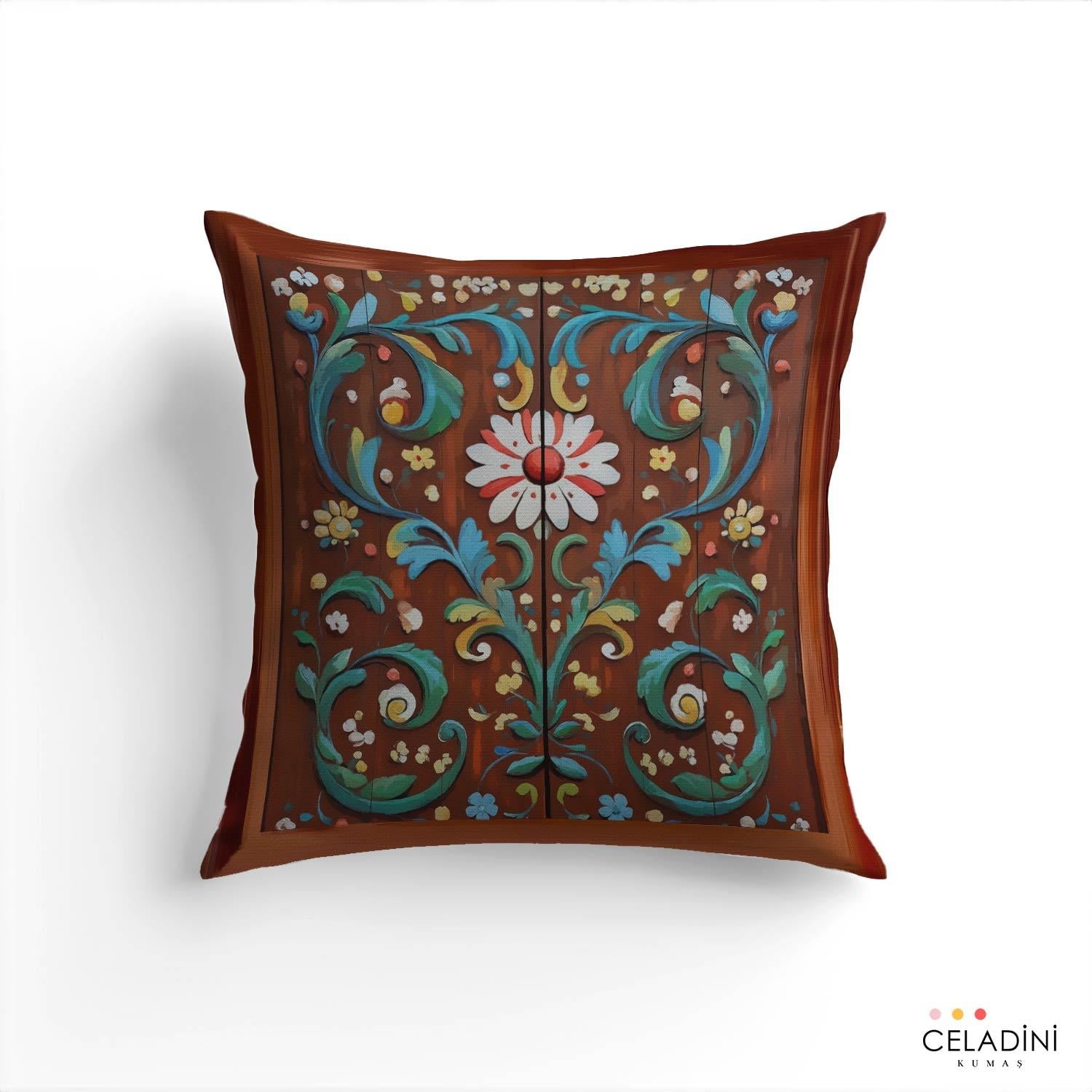 Antik Kapı Desenli Kırlent Kumaşı Model-1