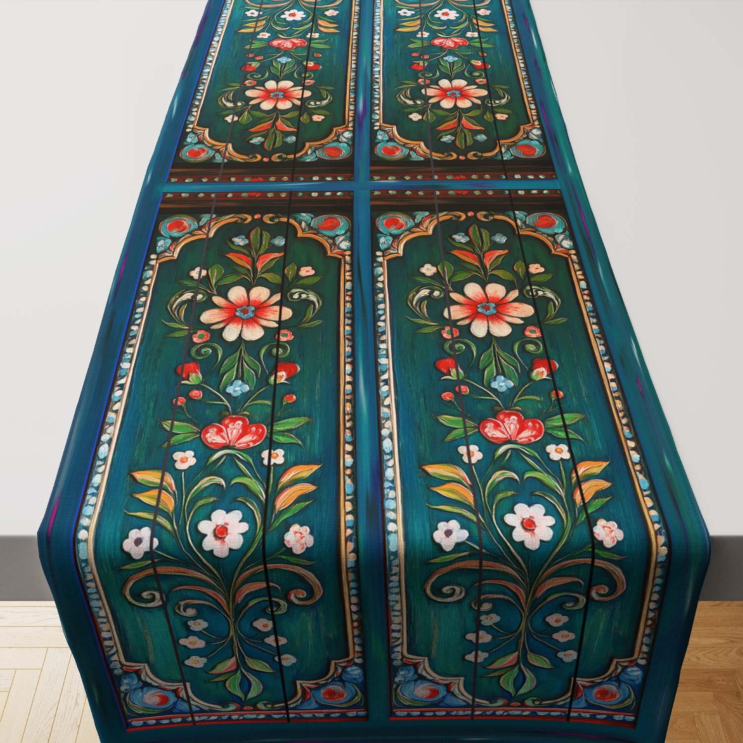 Antik Kapı Desenli Runner Kumaşı Model-3