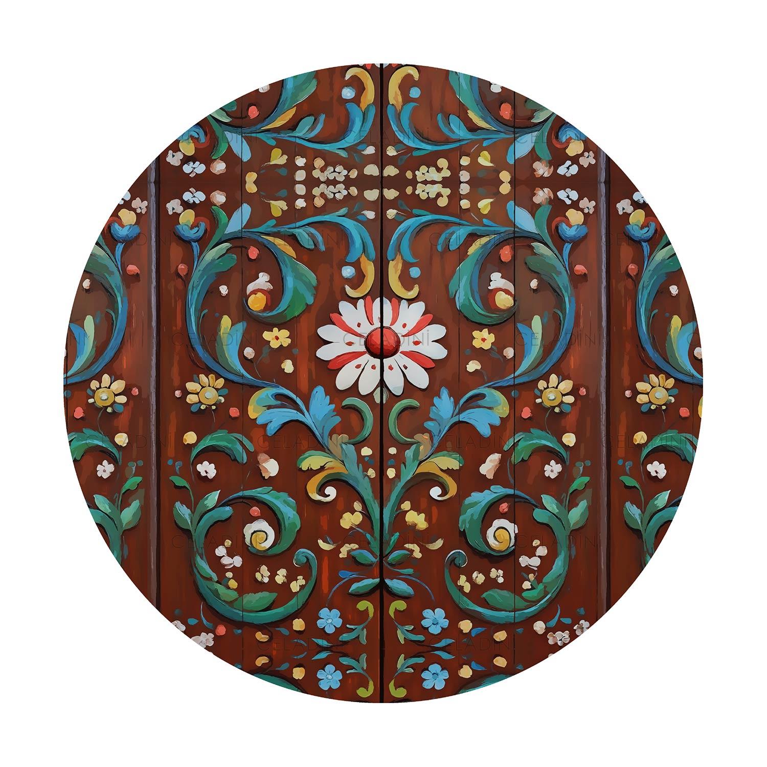 Antik Kapı Desenli Supla Kumaşı 