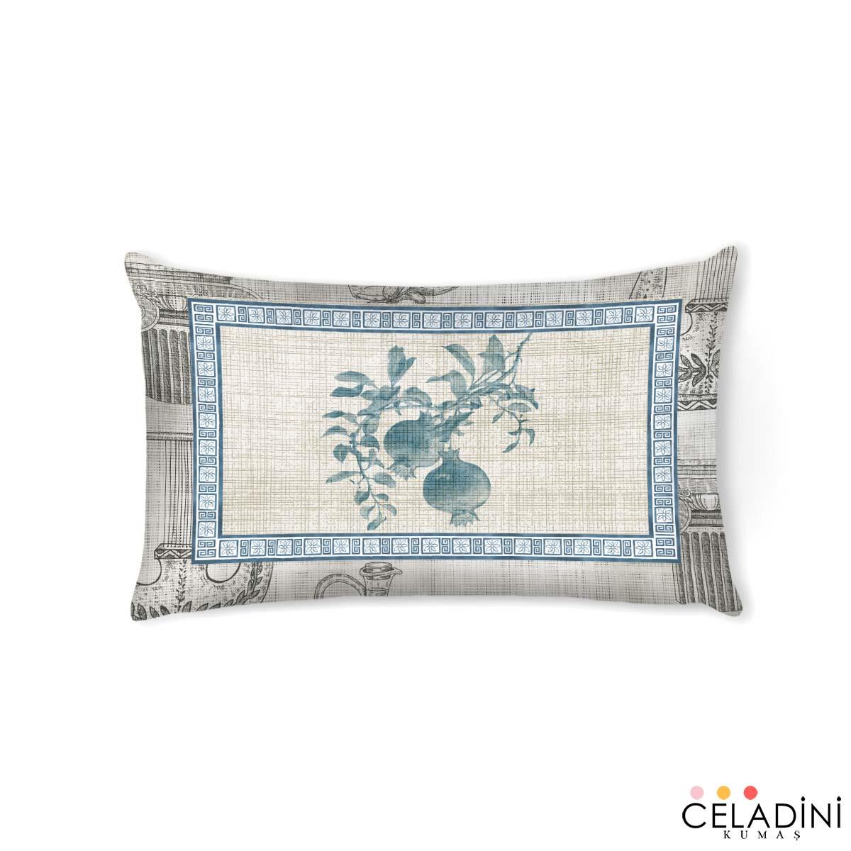 Antik Seri 35x50cm Kırlent Kumaşı Mavi