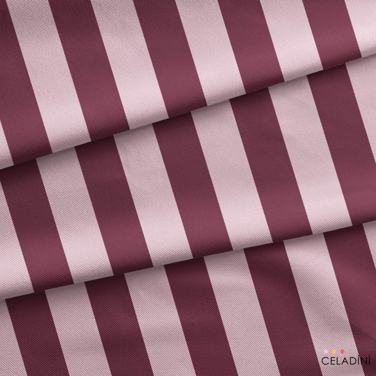 Bordo / Gül Kurusu 5x5 cm Çizgili Kumaş
