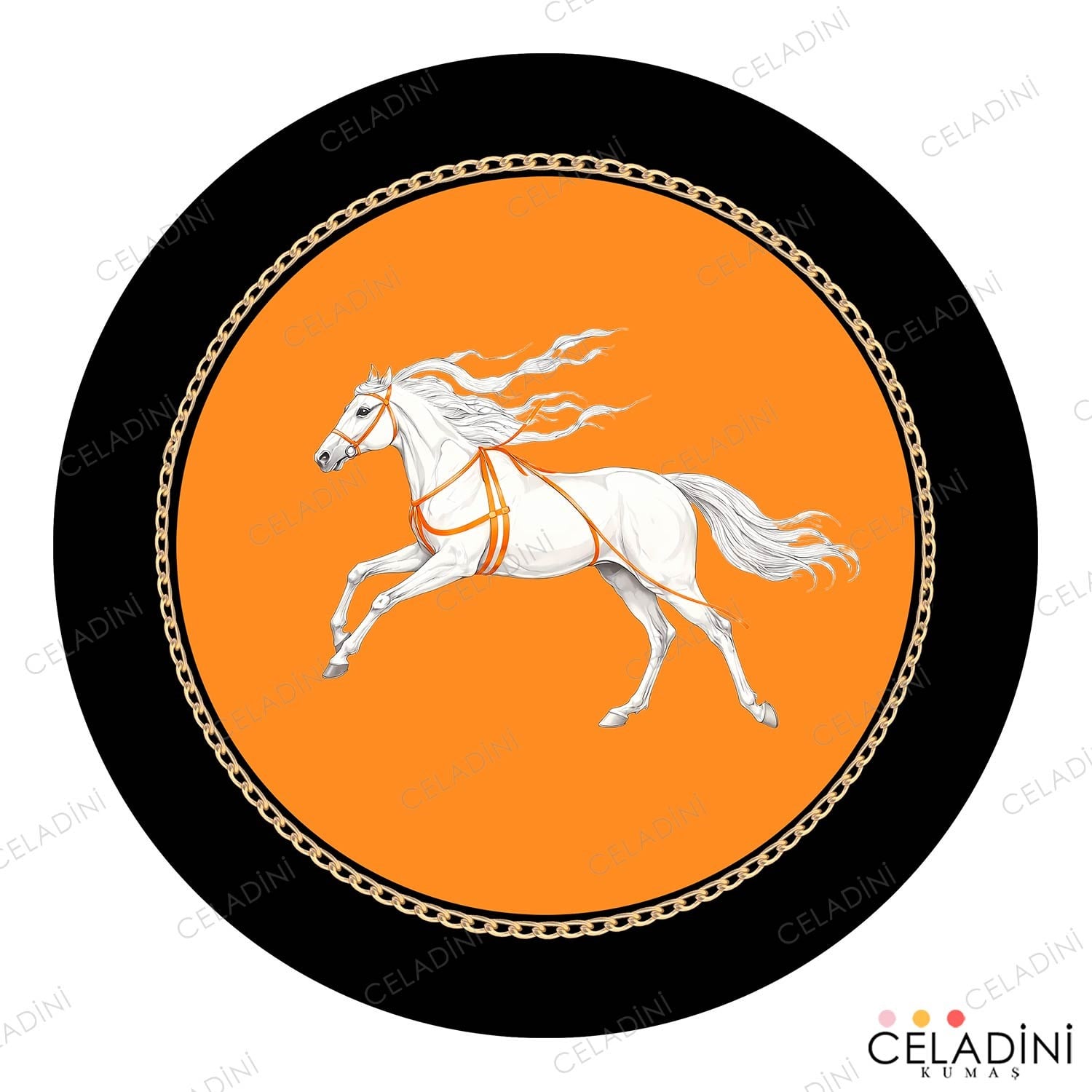 Chevaux Serisi At Desenli Supla Kumaşı