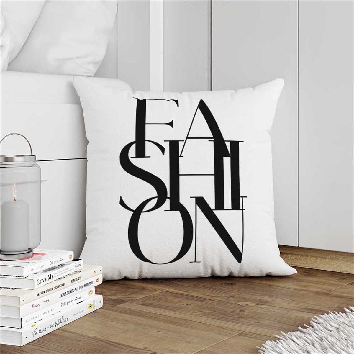 Fashion Yazılı Kırlent Kumaşı