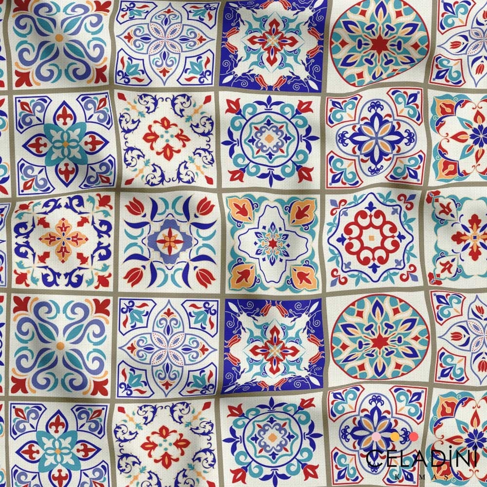 Fayans Desenli Kumaş