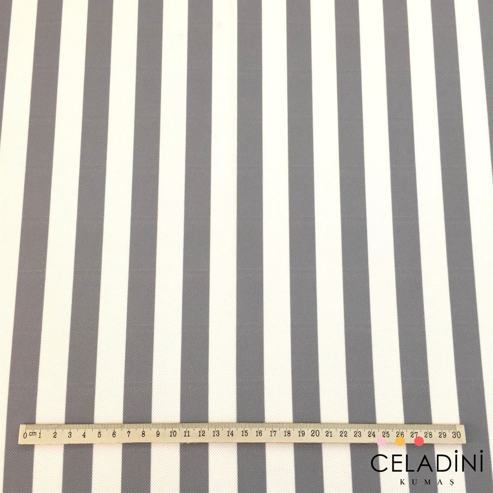 Gri Beyaz 2x2 cm İnce Çizgili Kumaş