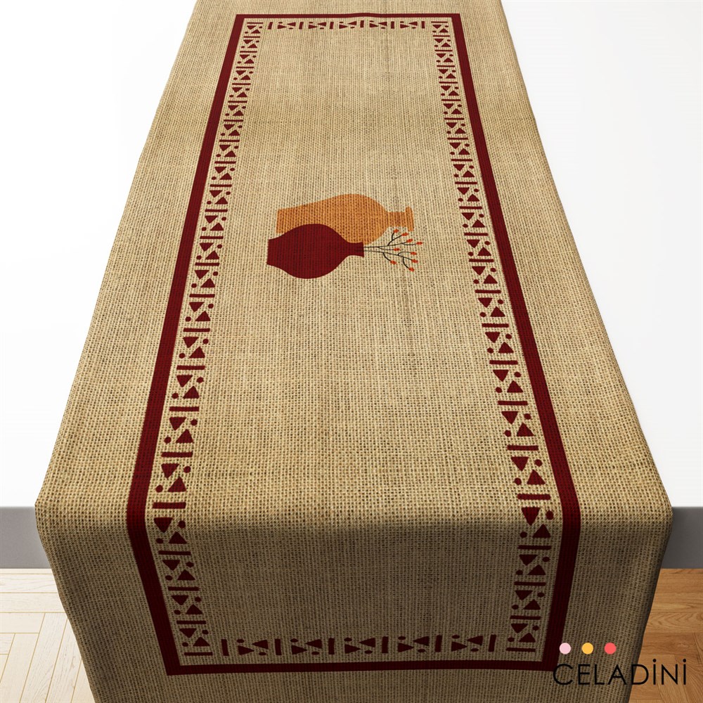 İndian Serisi Çuval Görünümlü Runner Kumaşı 