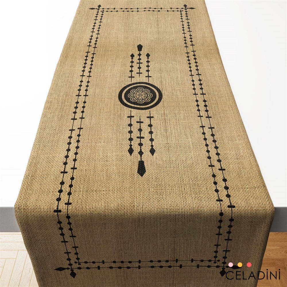 İndian Serisi Çuval Görünümlü Runner Kumaşı 