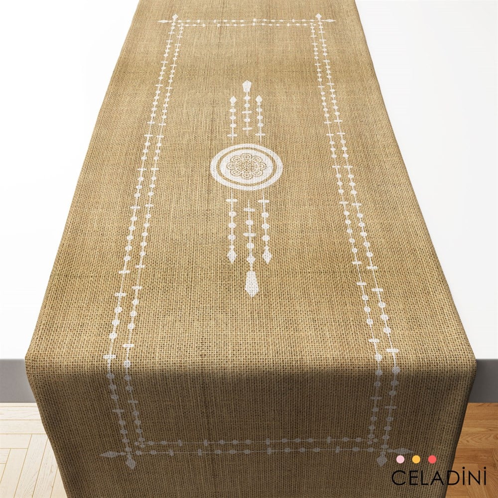 İndian Serisi Çuval Görünümlü Runner Kumaşı 