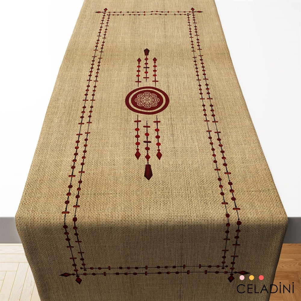 İndian Serisi Çuval Görünümlü Runner Kumaşı 