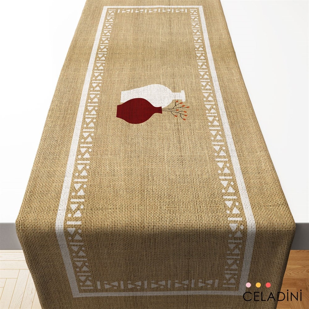 İndian Serisi Çuval Görünümlü Runner Kumaşı 