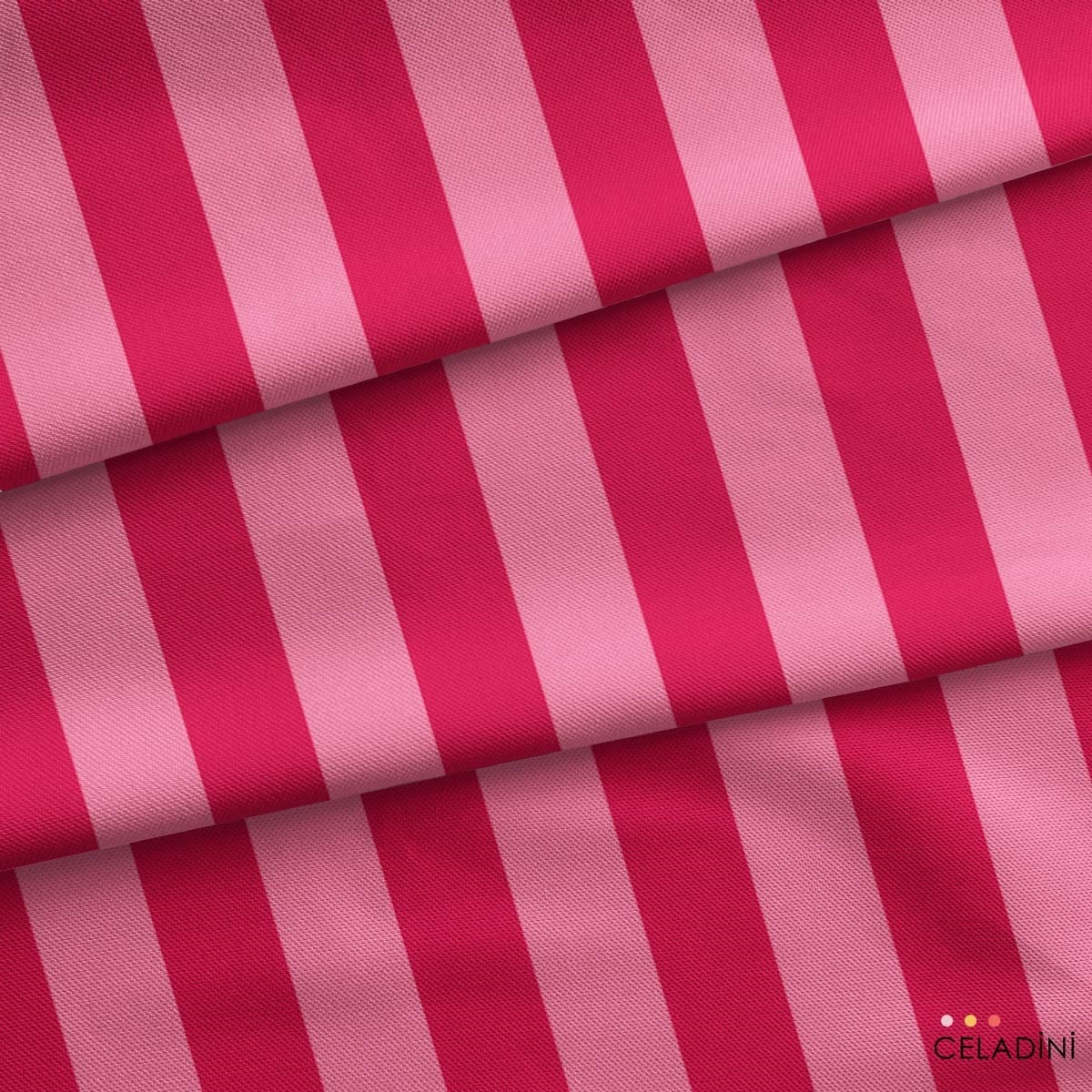 Kırmızı / Pembe 5x5 cm Çizgili Kumaş