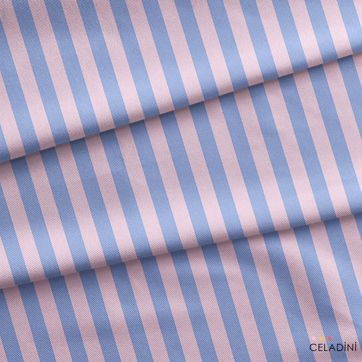 Lavanta Mavisi / Pembe 2x2 cm Çizgili Kumaş