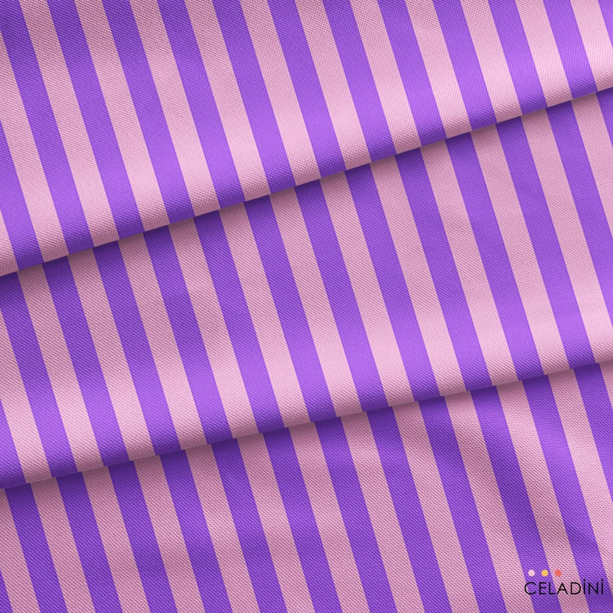 Lila / Mor 2x2 cm Çizgili Kumaş