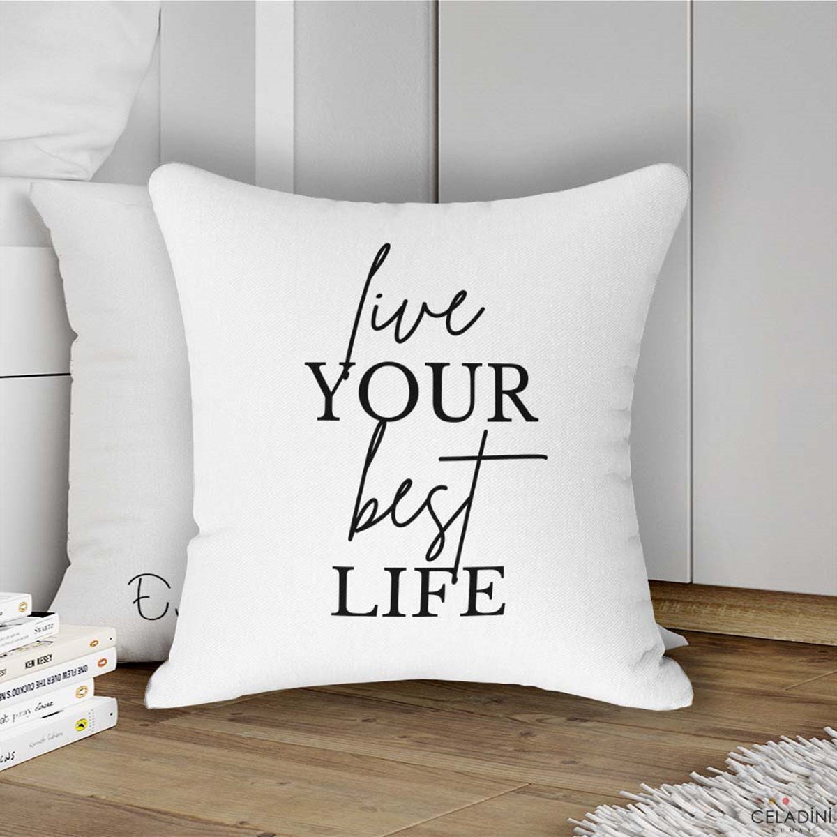 Live Your Best Life Yazılı Kırlent Kumaşı