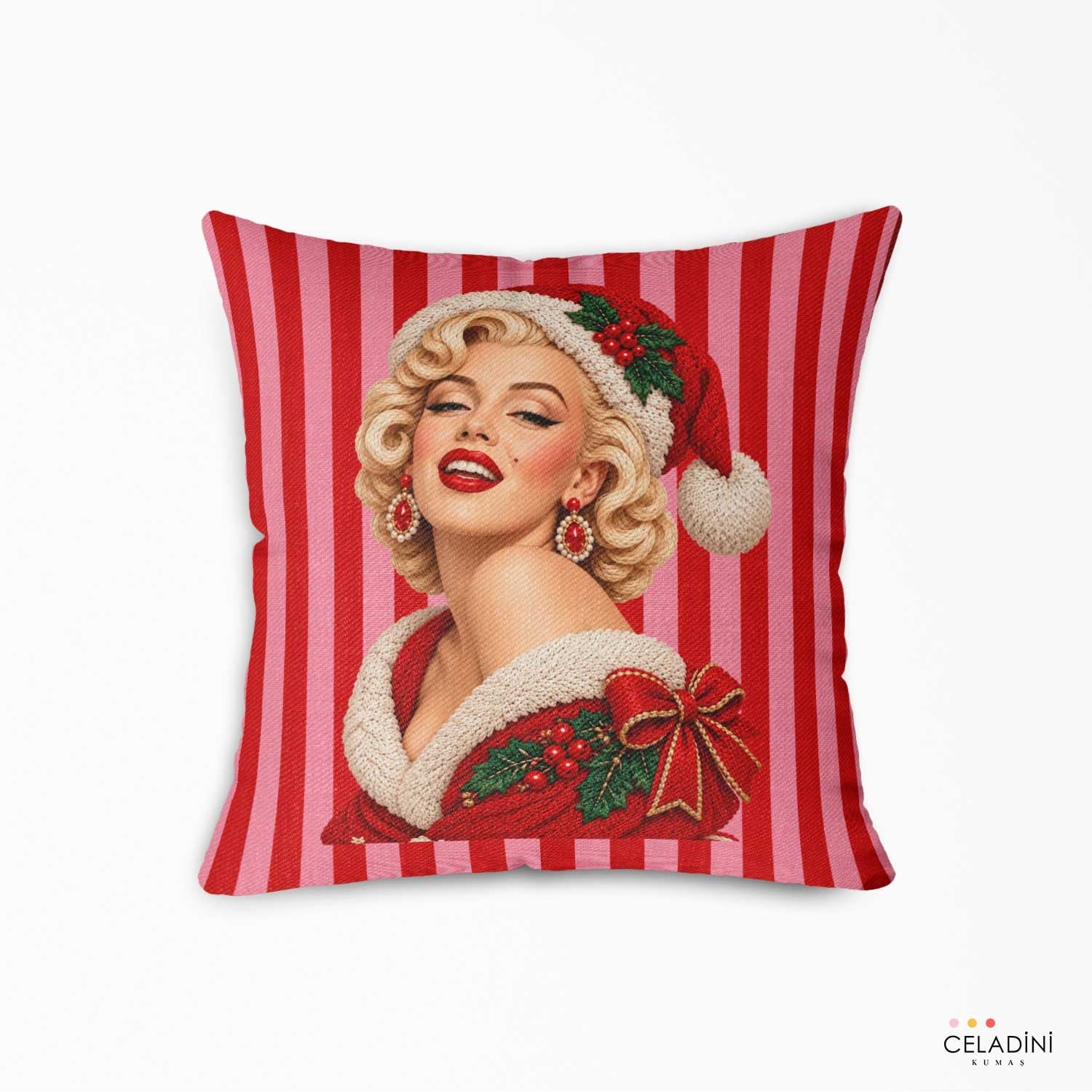 Marilyn Monroe Yılbaşı Kırlent Kumaşı