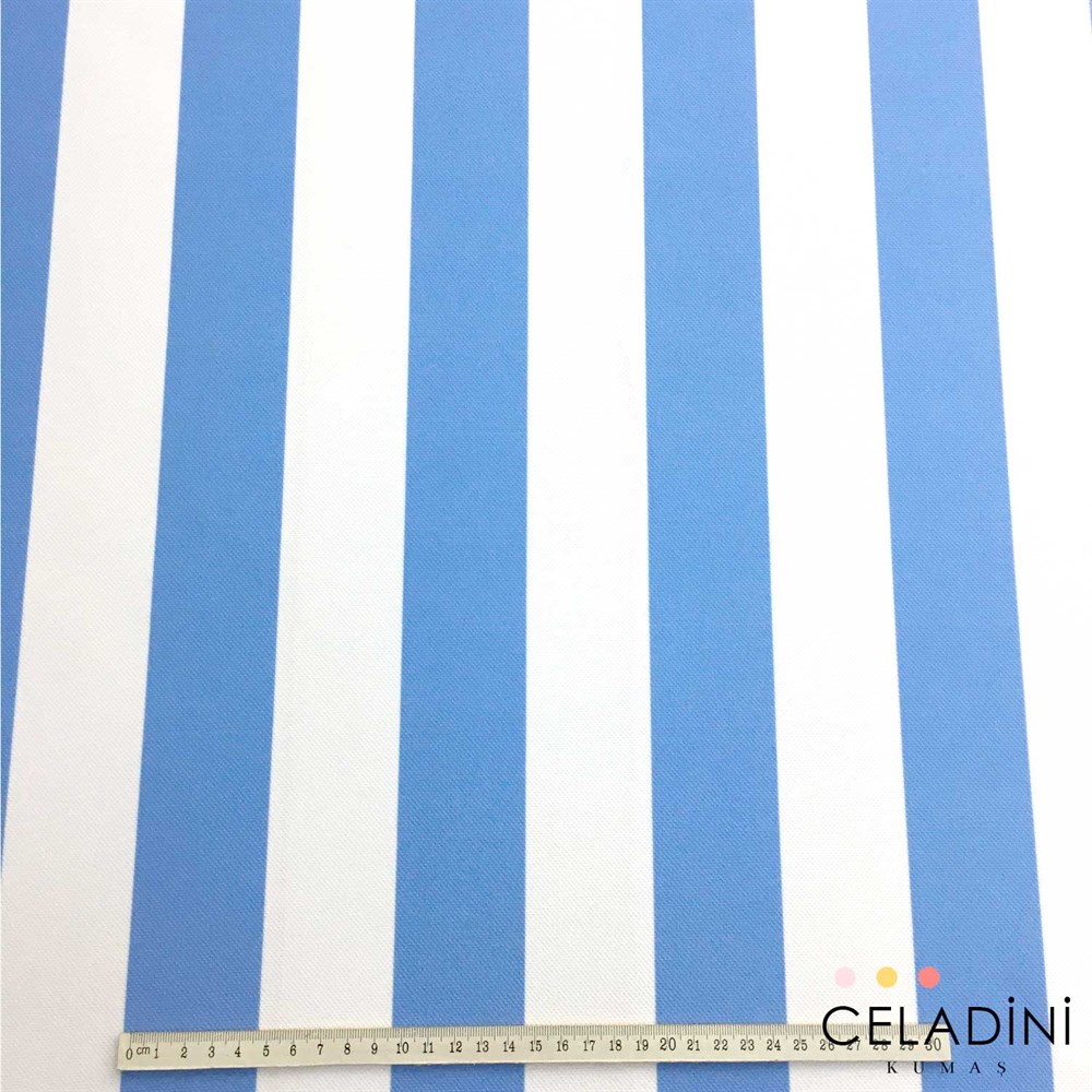 Mavi Beyaz 5x5 cm Kalın Çizgili Kumaş