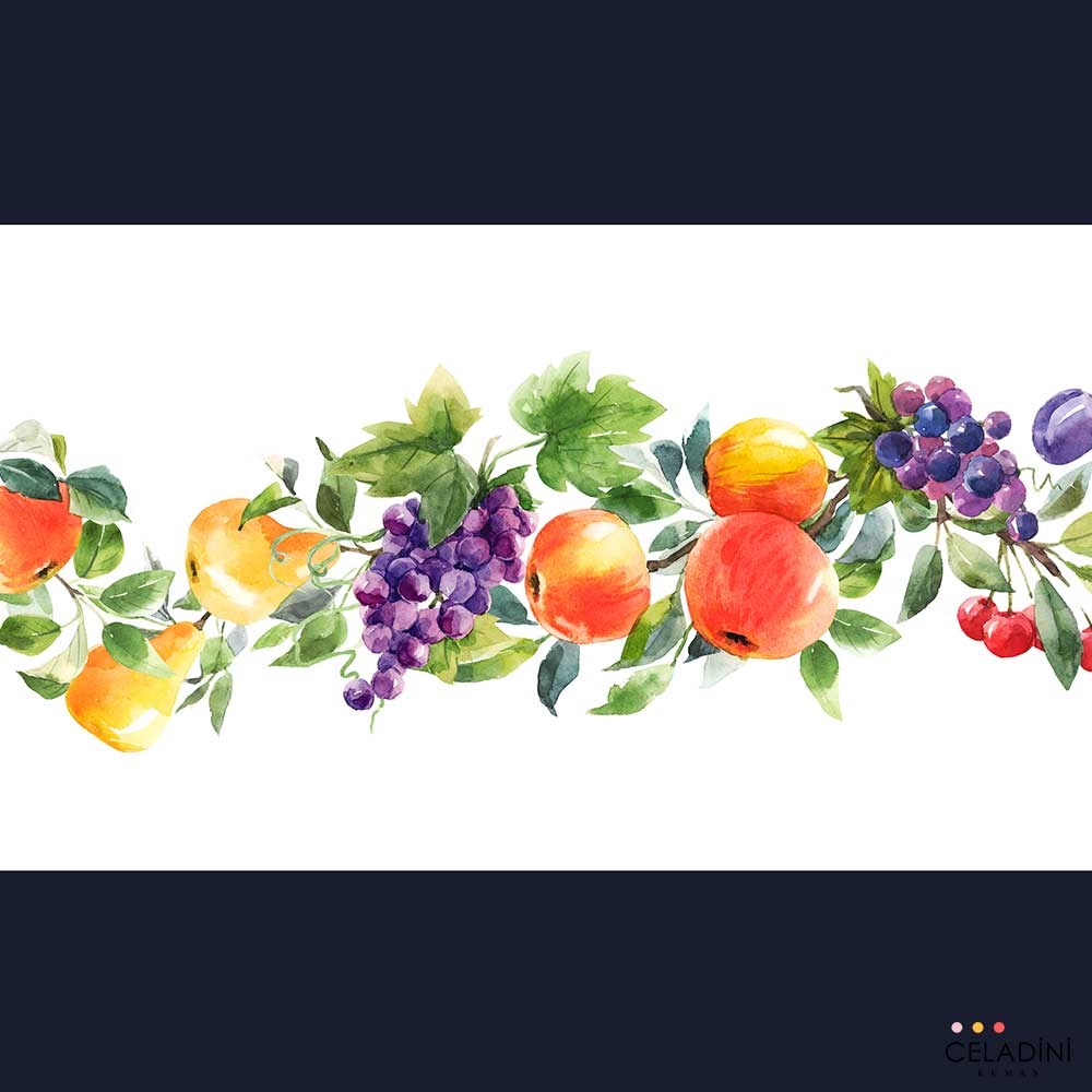 Meyve Desenli Özel Baskılı Runner Kumaşı