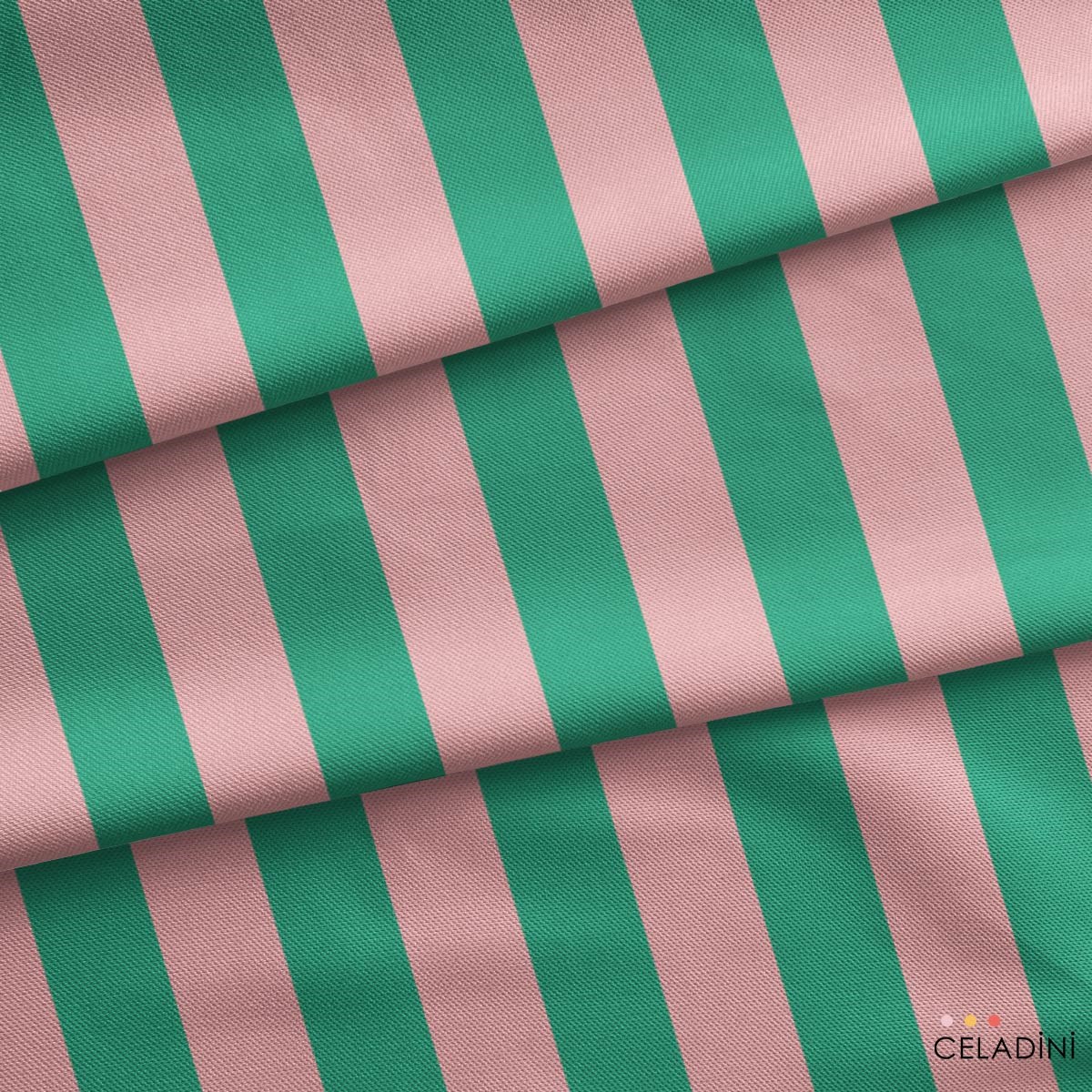 Mint / Pudra 5x5 cm Çizgili Kumaş