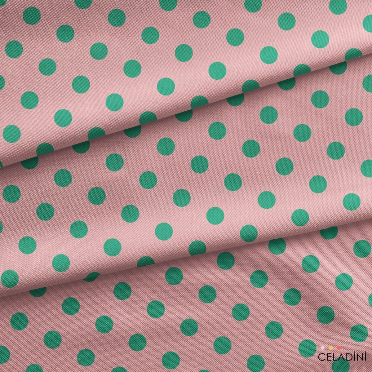 Mint / Pudra Puantiyeli Kumaş