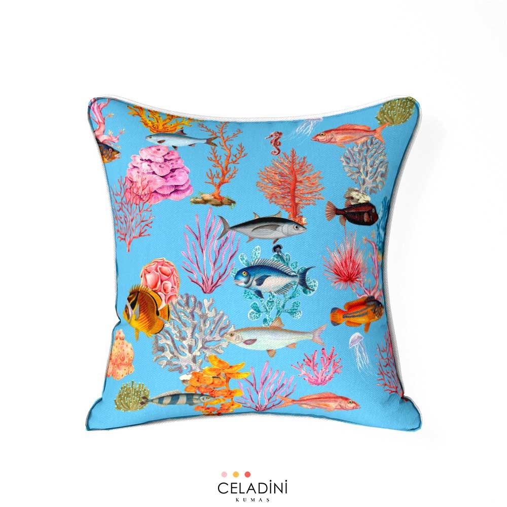 Okyanus Serisi 45x45 cm Kırlent Kumaşı