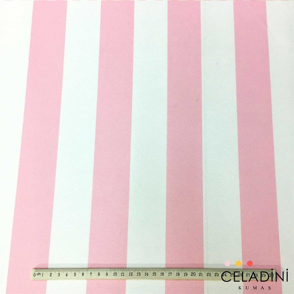 Pembe Beyaz 5x5 cm Kalın Çizgili Kumaş