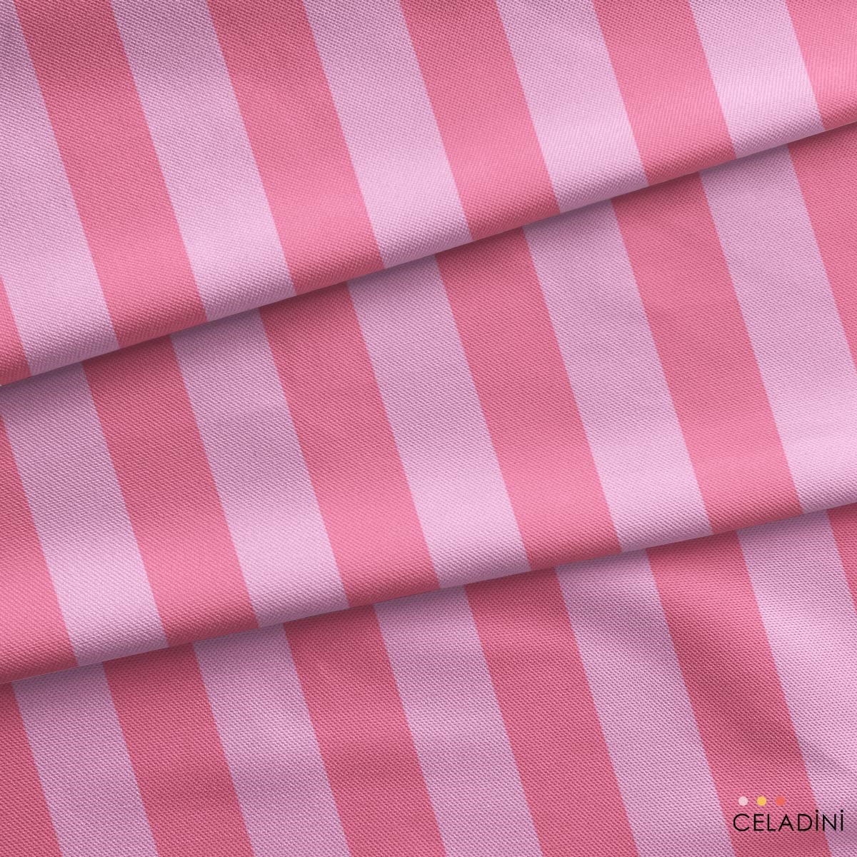 Pudra / Pembe 5x5 cm Çizgili Kumaş