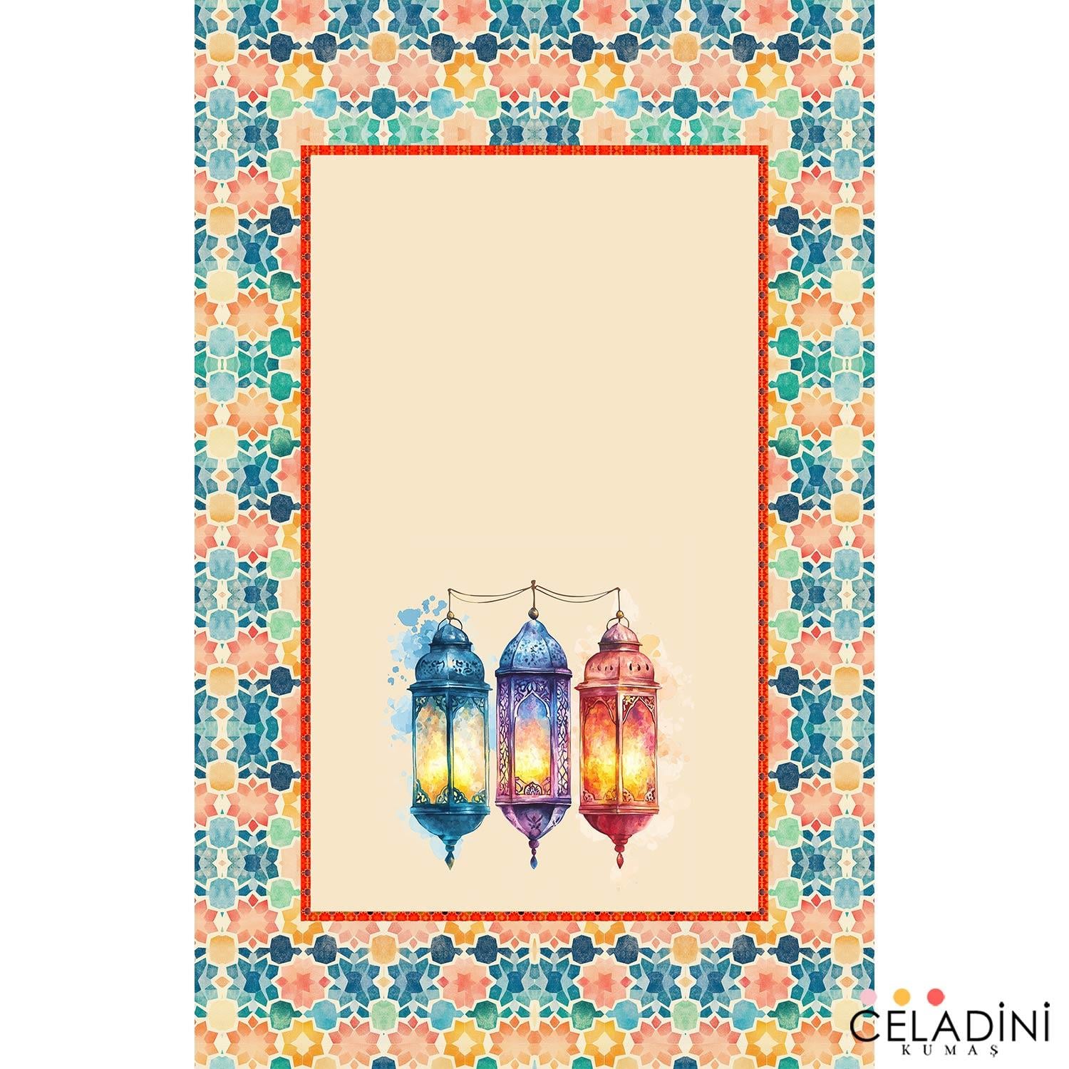Ramazan Serisi Geometrik Desenli Fırın Örtüsü Kumaşı