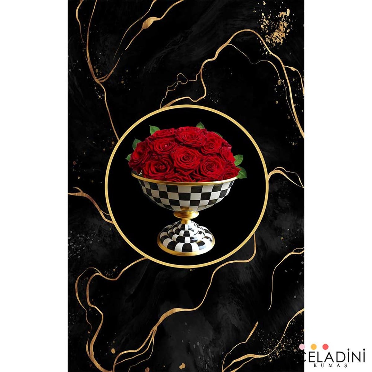 Rose Serisi 4'lü Fırın Örtüsü Kumaşı Model-8