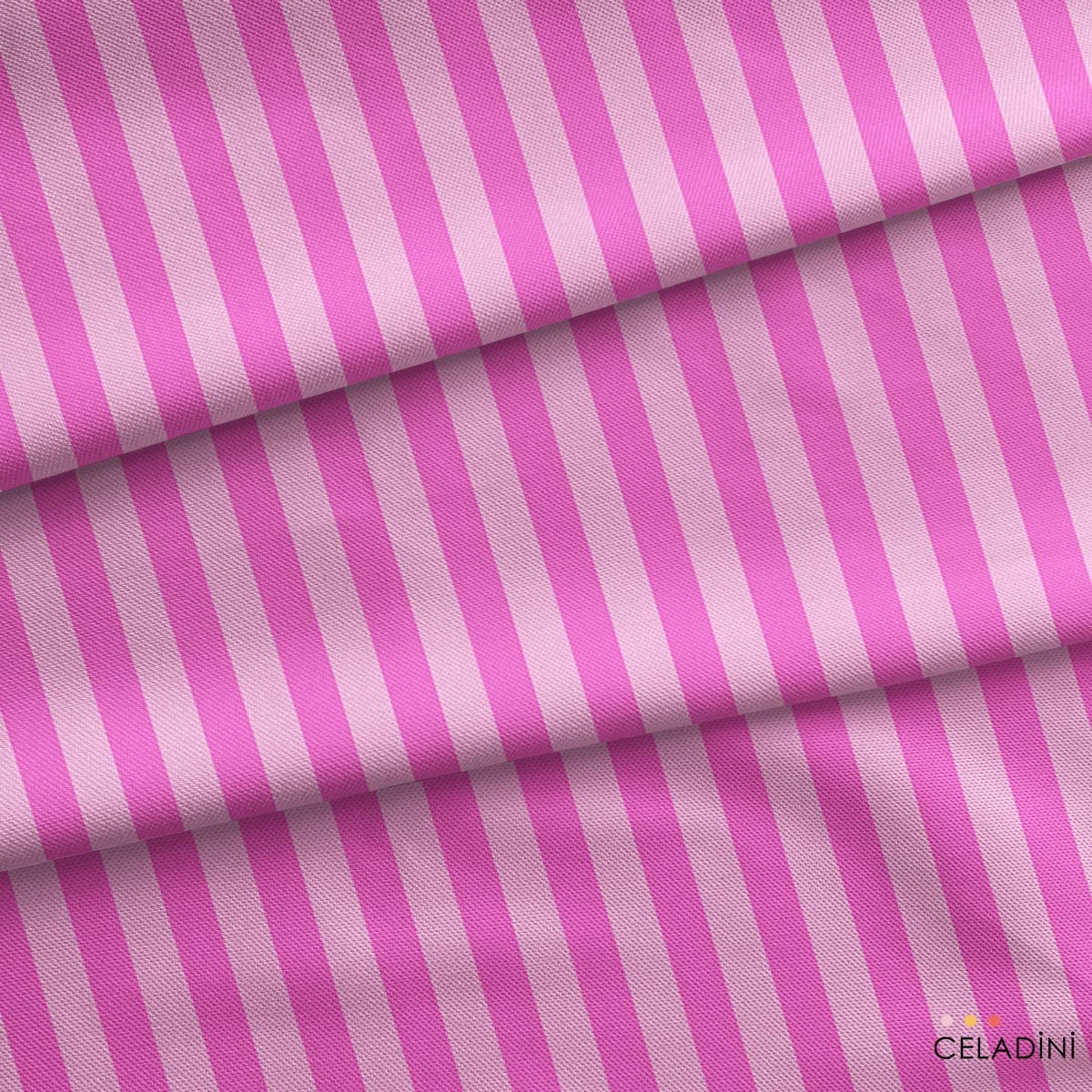 Şeker Pembe / Açık Pembe 2x2 cm Çizgili Kumaş