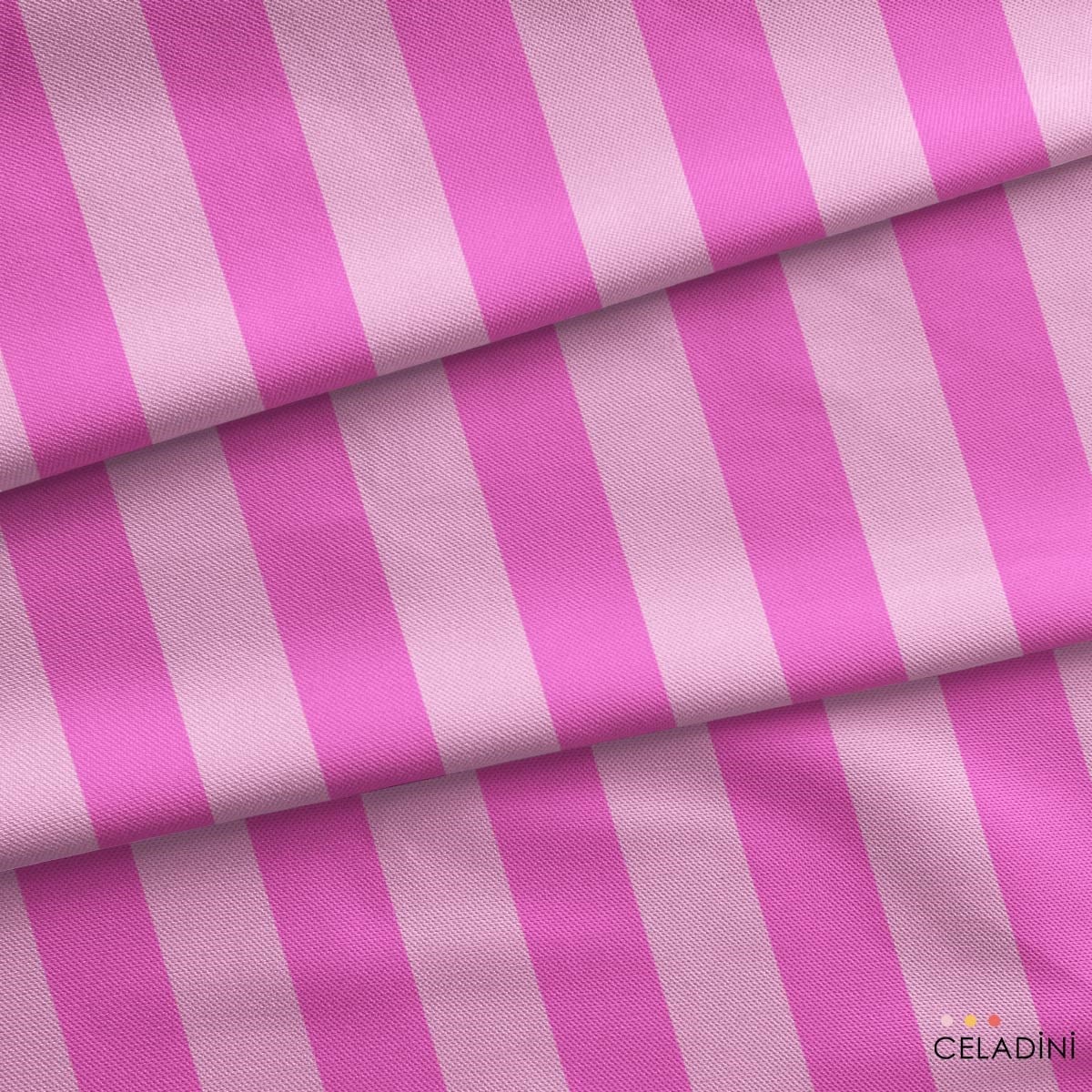 Şeker Pembe / Açık Pembe 5x5 cm Çizgili Kumaş