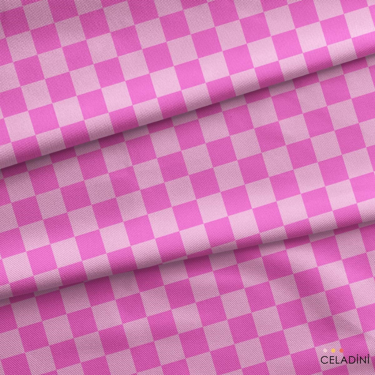 Şeker Pembe / Açık Pembe Damalı Kumaş