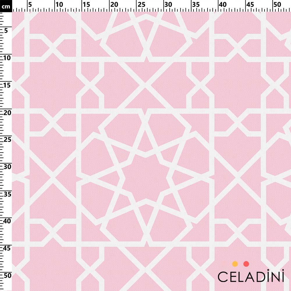 Selçuklu Motifli Ramazan Serisi Kumaş Pembe