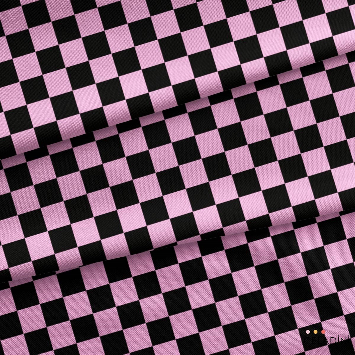 Siyah / Pembe Damalı Kumaş