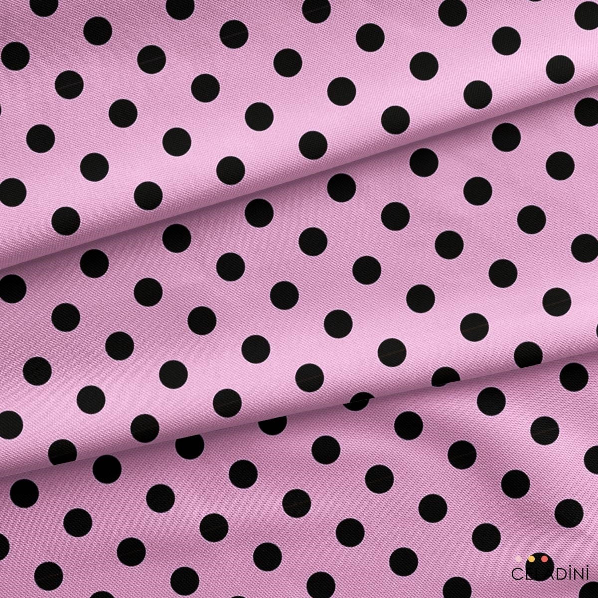 Siyah / Pembe Puantiyeli Kumaş