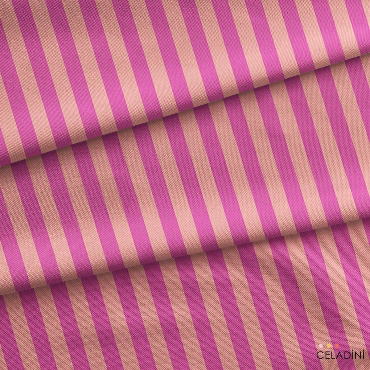 Somon / Gül Kurusu 2x2 cm Çizgili Kumaş