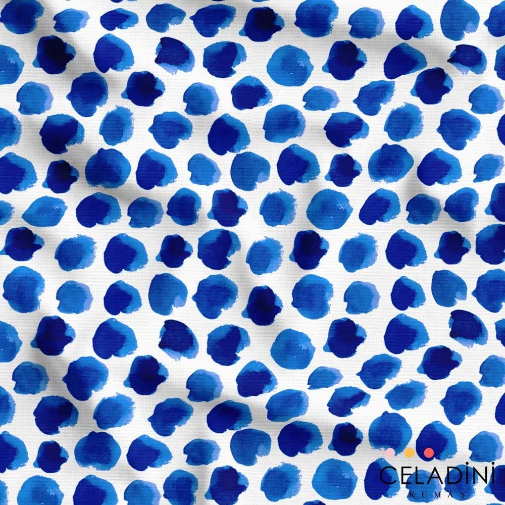 Sulu Boya Batik Puanlı Kumaş