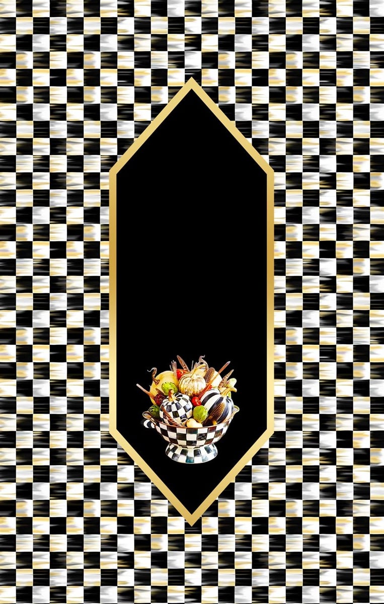 Yağlı Boya Damalı Diamond Desenli 4'lü Fırın Örtüsü Kumaşı