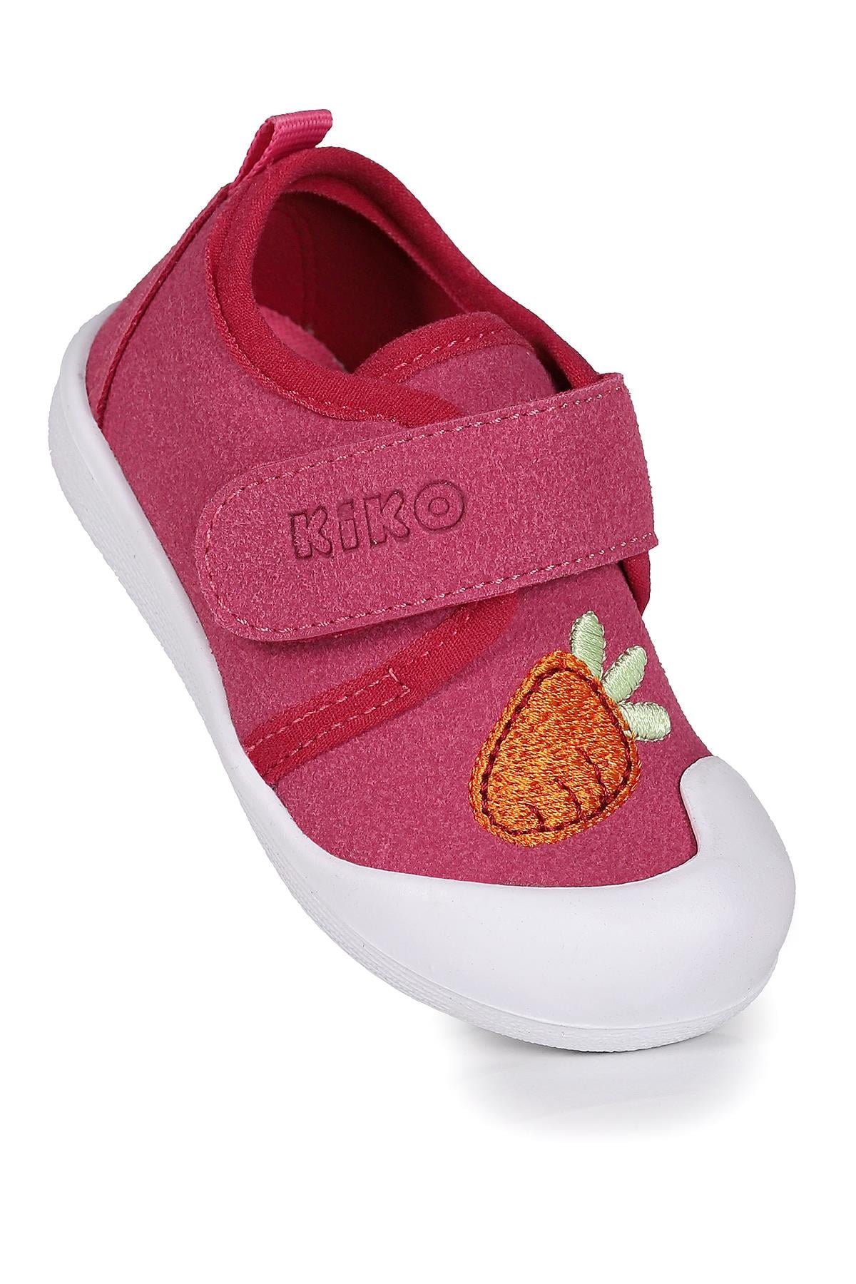 Strawberry Cırtlı Kız Bebek İlk Adım Panduf Ayakkabı Fuşya
